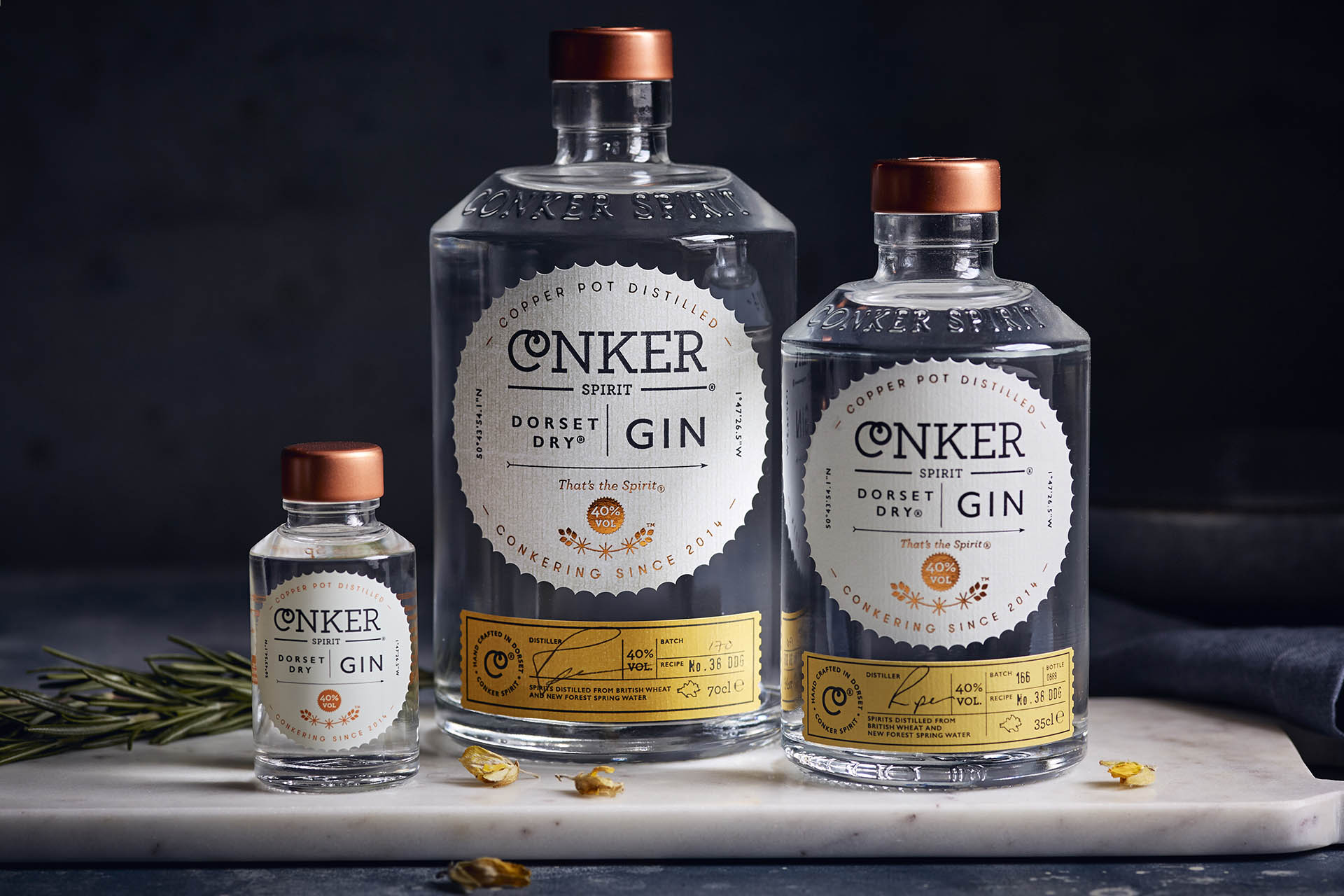 conker spirit Dorset gin product photography